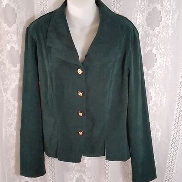 DJ & CO By Dawn Joy Suede Women's Suit Blazer Jacket Size Approxi ML - Picture 3 of 13